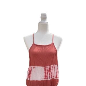 Women's Red and White Tie-Dye Top